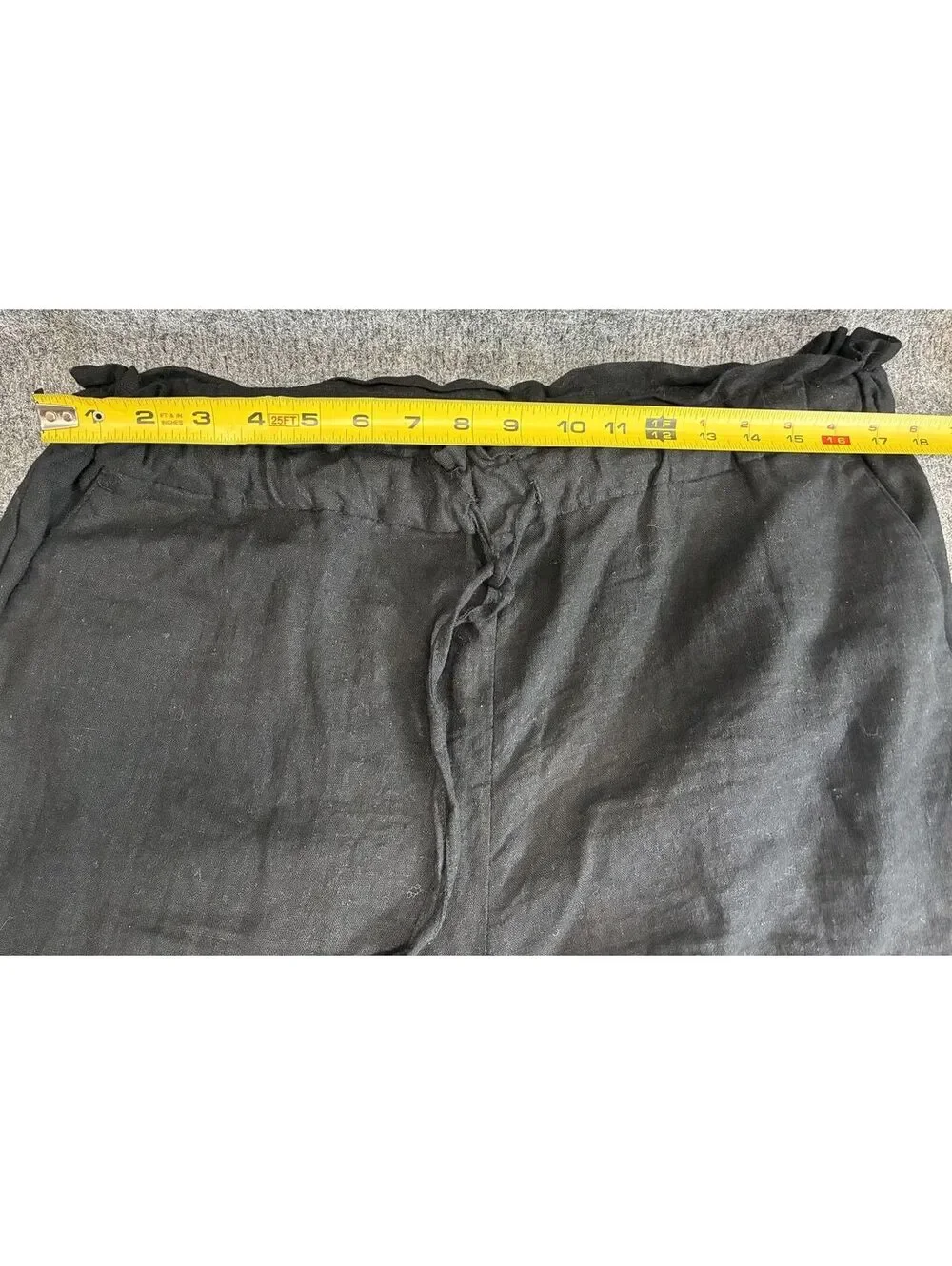 Womens Banana Republic Black Linen Shorts Size Large Tall Length